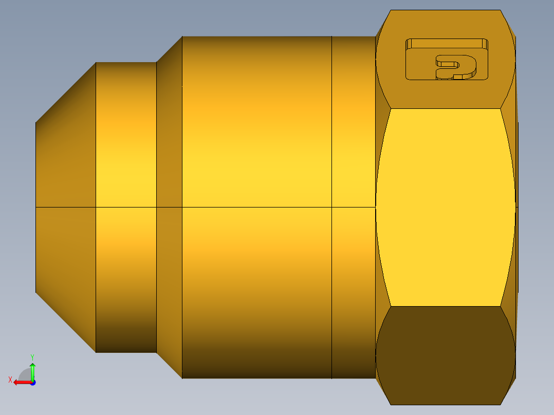 扩口式工业通用硬管接头Flared Seal Plug 639F-6后视图