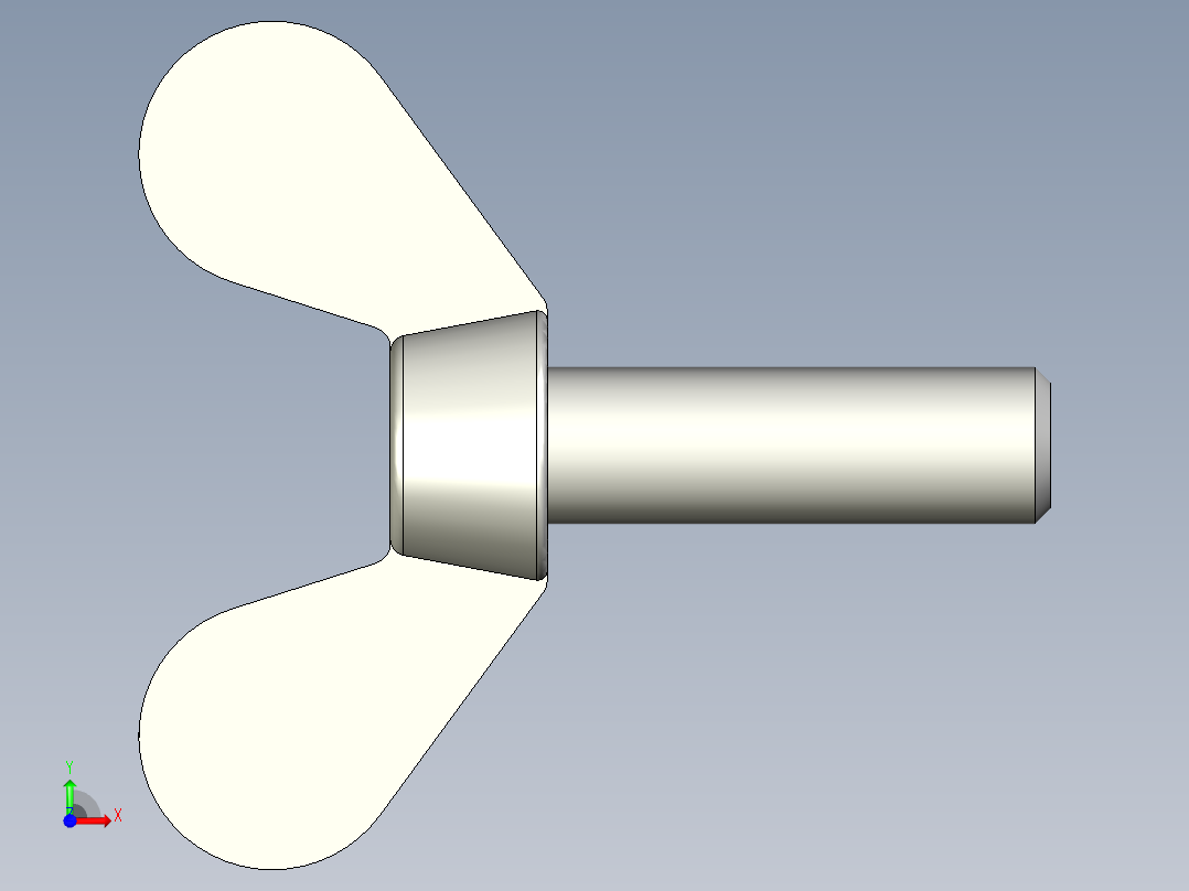 带耳螺钉-DIN_316_Wing_screws_5x0.8x16-13.6-9_26_2.3_13_5.stp前视图