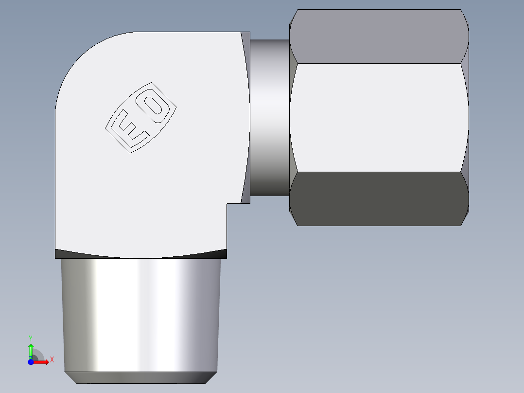 卡套式工业通用硬管接头EO_Male_stud_elbow_WE06LLRCF前视图