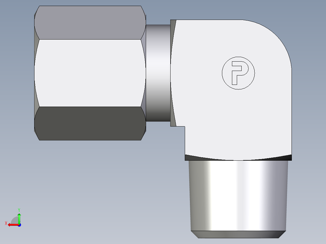 卡套式工业通用硬管接头EO_Male_stud_elbow_WE06LLRCF后视图