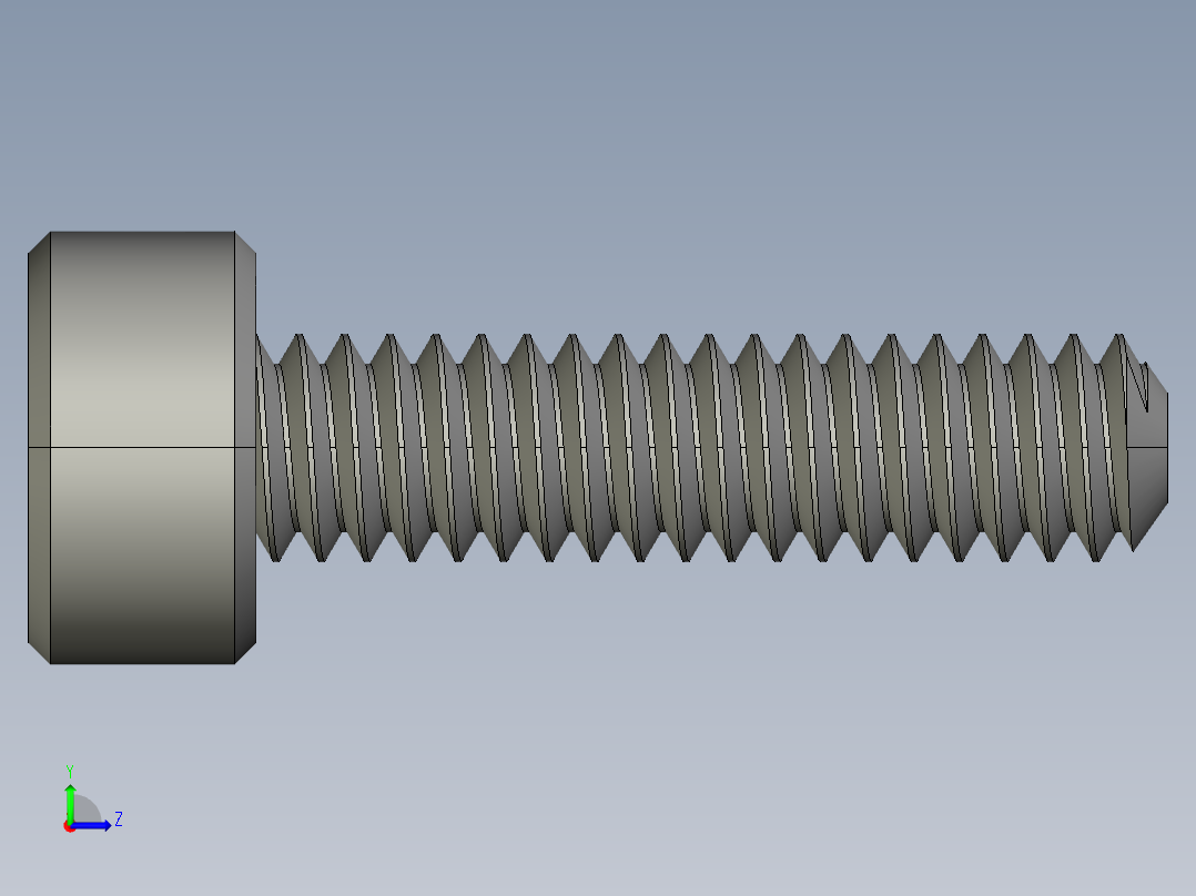 M2-M2 x 0.4mm Thread 8mm LONG SOCKET HEAD CAP SCREW.STEP左视图
