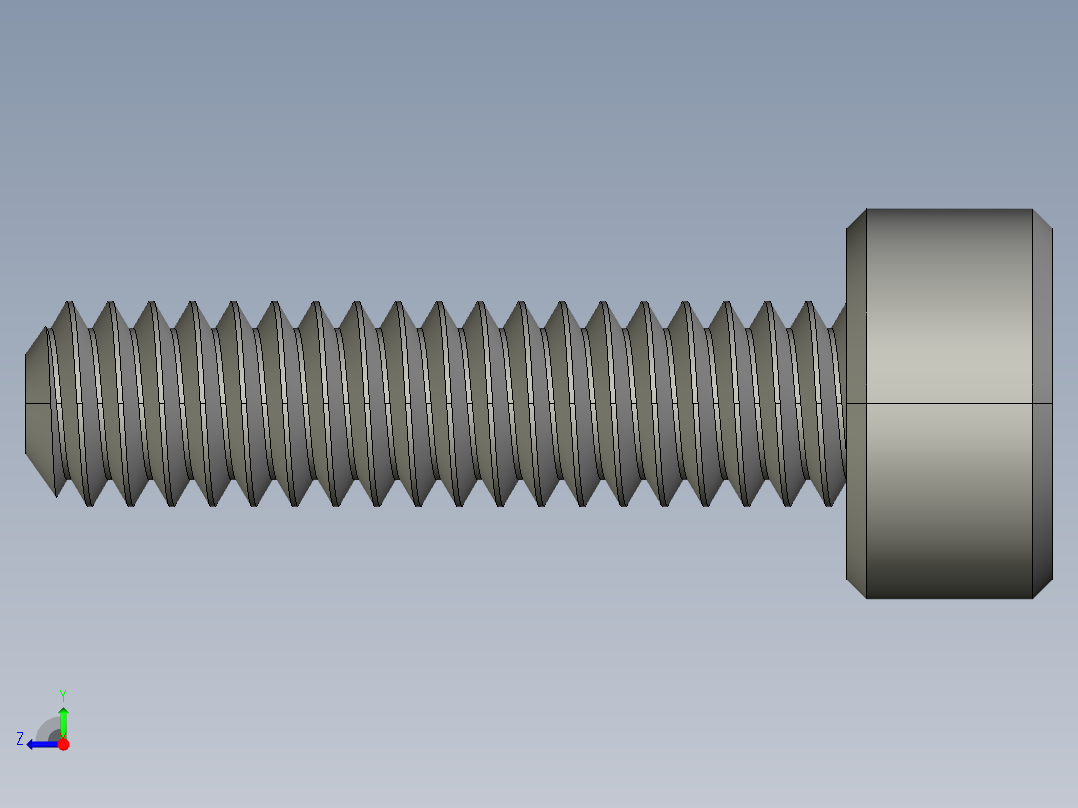 M2-M2 x 0.4mm Thread 8mm LONG SOCKET HEAD CAP SCREW.STEP右视图