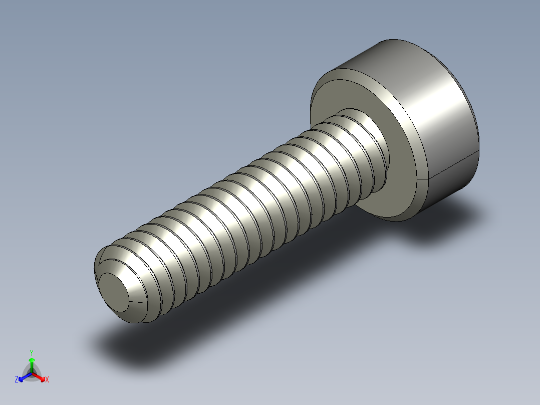 M2-M2 x 0.4mm Thread 8mm LONG SOCKET HEAD CAP SCREW.STEP正等轴测图
