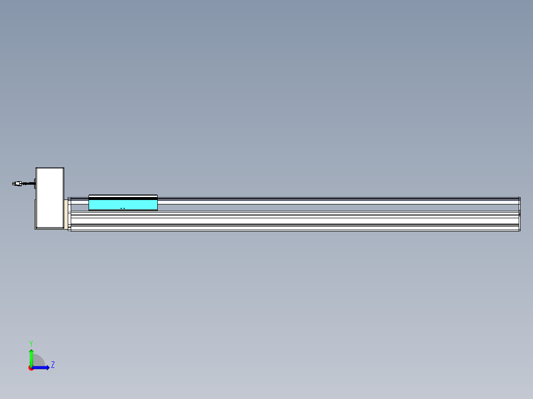 同步带滑台-半封闭B22H-L100-C-S1100-LU-P75-D3-N5左视图