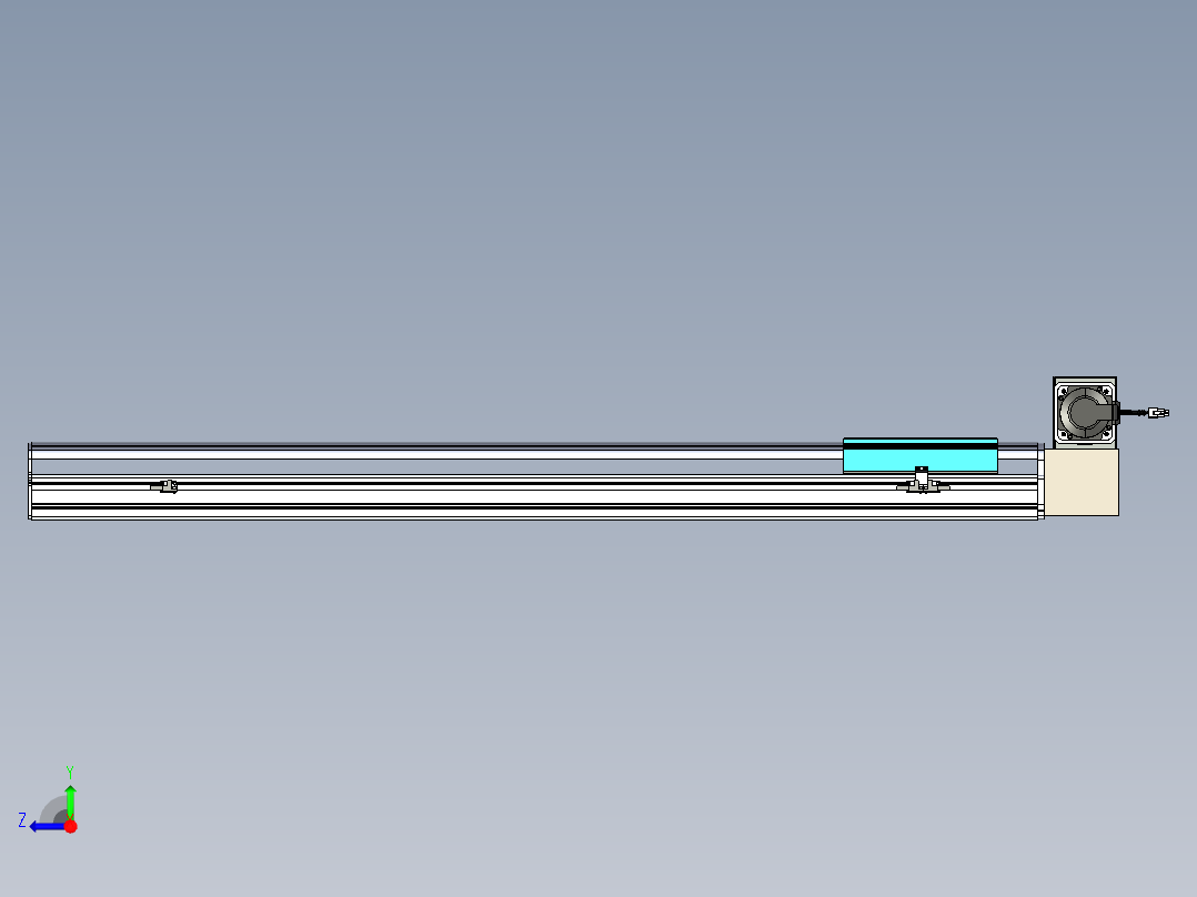 同步带滑台-半封闭B22H-L100-C-S1100-LU-P75-D3-N5右视图