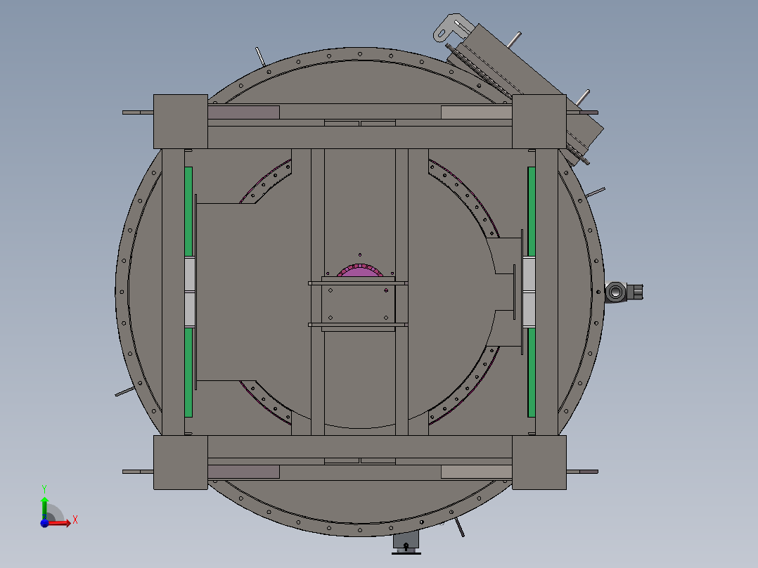 5000风量旋转RTO炉 催化燃烧蓄热设备sw18可编辑前视图