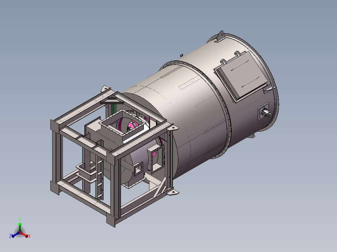 5000风量旋转RTO炉 催化燃烧蓄热设备sw18可编辑正等轴测图
