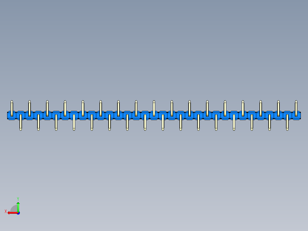 彩色公排针 100mil 2.54mm 系列-DS1022_blue_33p_100mil_Type_SMT_R1_rev1.0后视图