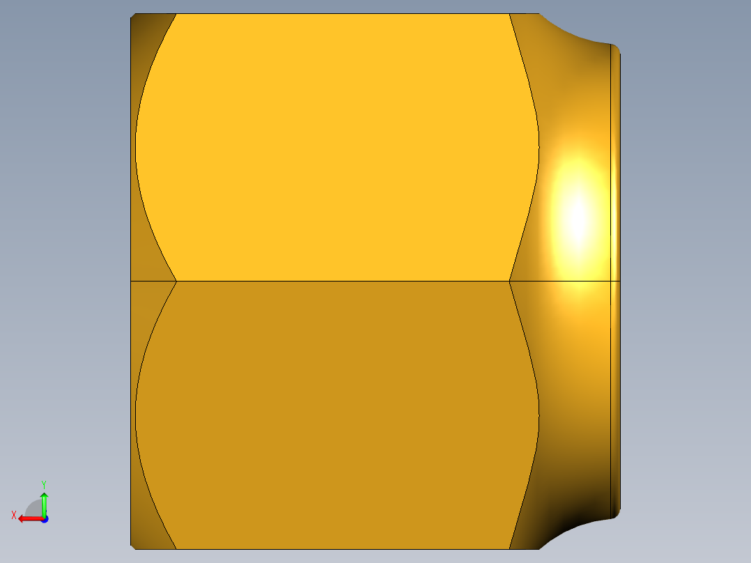 扩口式工业通用硬管接头Short Forged Nut 14FSX-10后视图