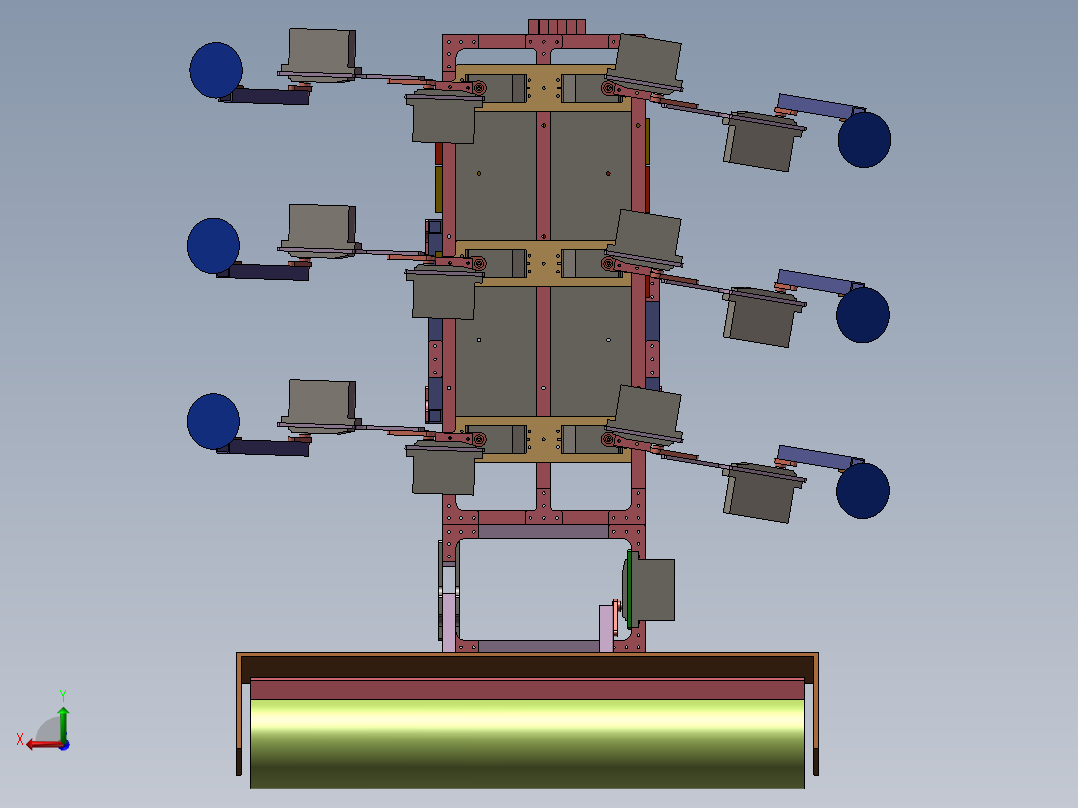 高空清洗机器人3d图纸 玻璃智能擦洗3d 幕墙清洗机器人3d机械模型后视图