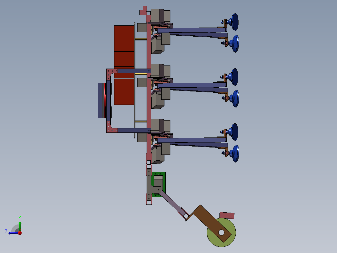 高空清洗机器人3d图纸 玻璃智能擦洗3d 幕墙清洗机器人3d机械模型右视图
