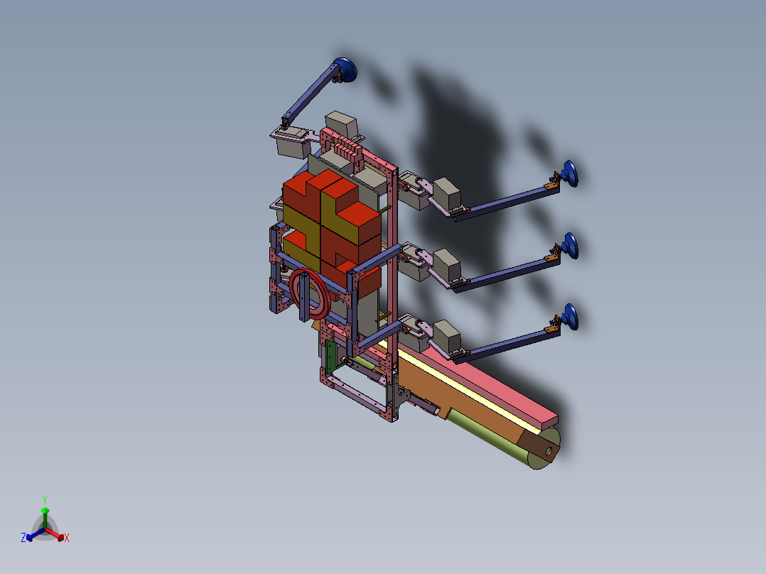 高空清洗机器人3d图纸 玻璃智能擦洗3d 幕墙清洗机器人3d机械模型正等轴测图