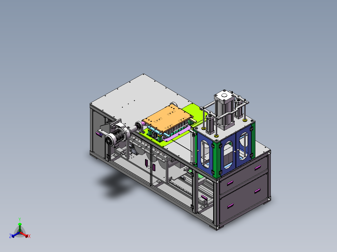 下槽组件正等轴测图