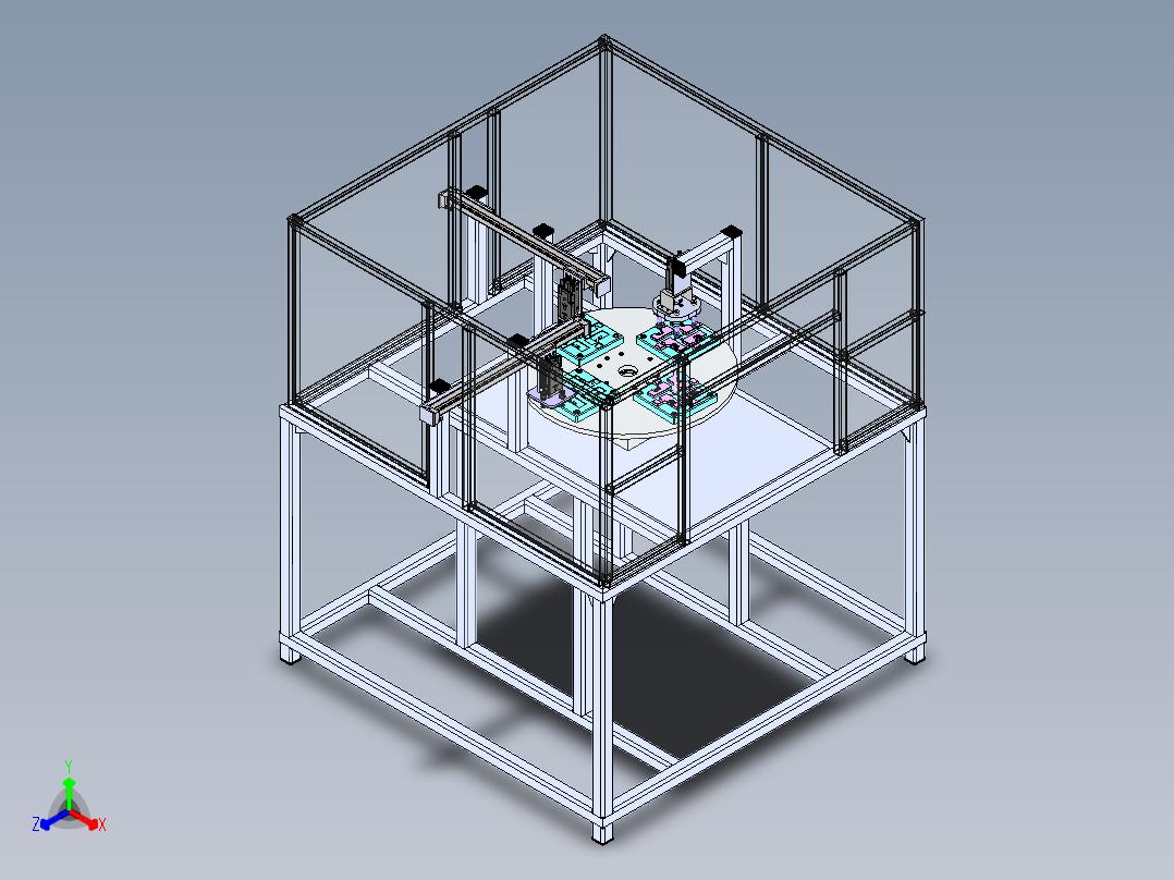 切割机的进料机构正等轴测图