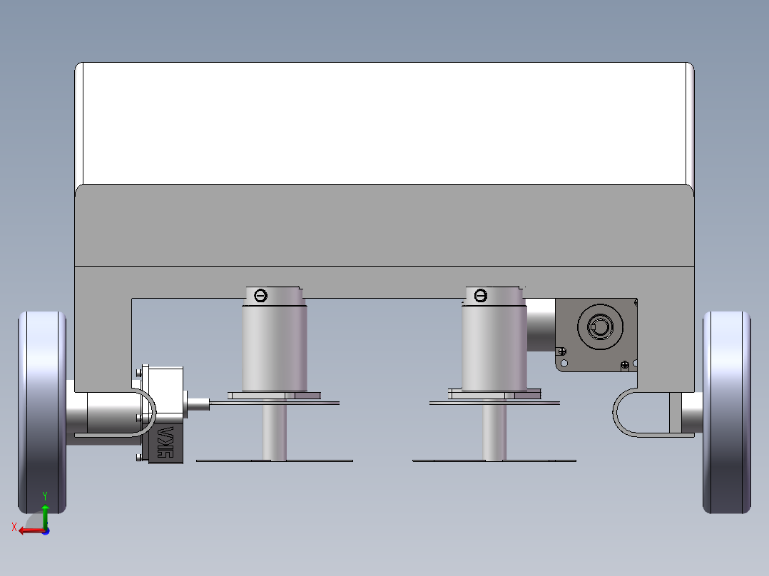 小车底座 梯形转向结构后视图