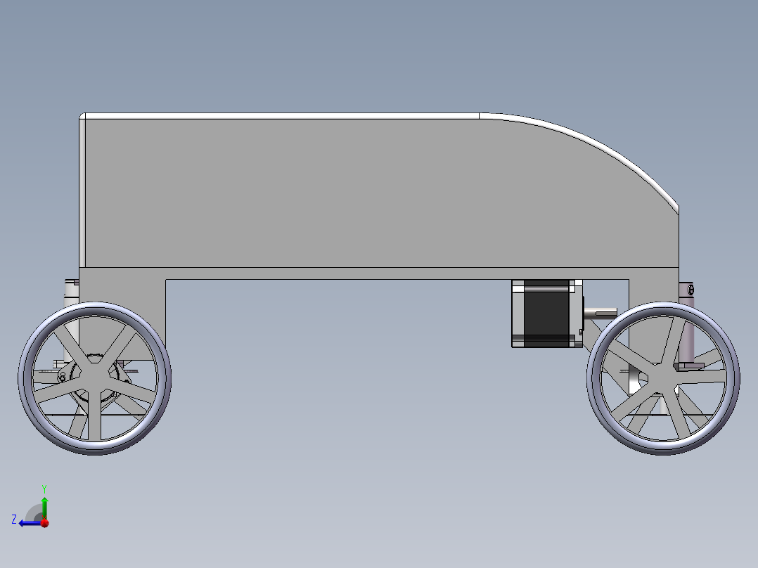 小车底座 梯形转向结构右视图