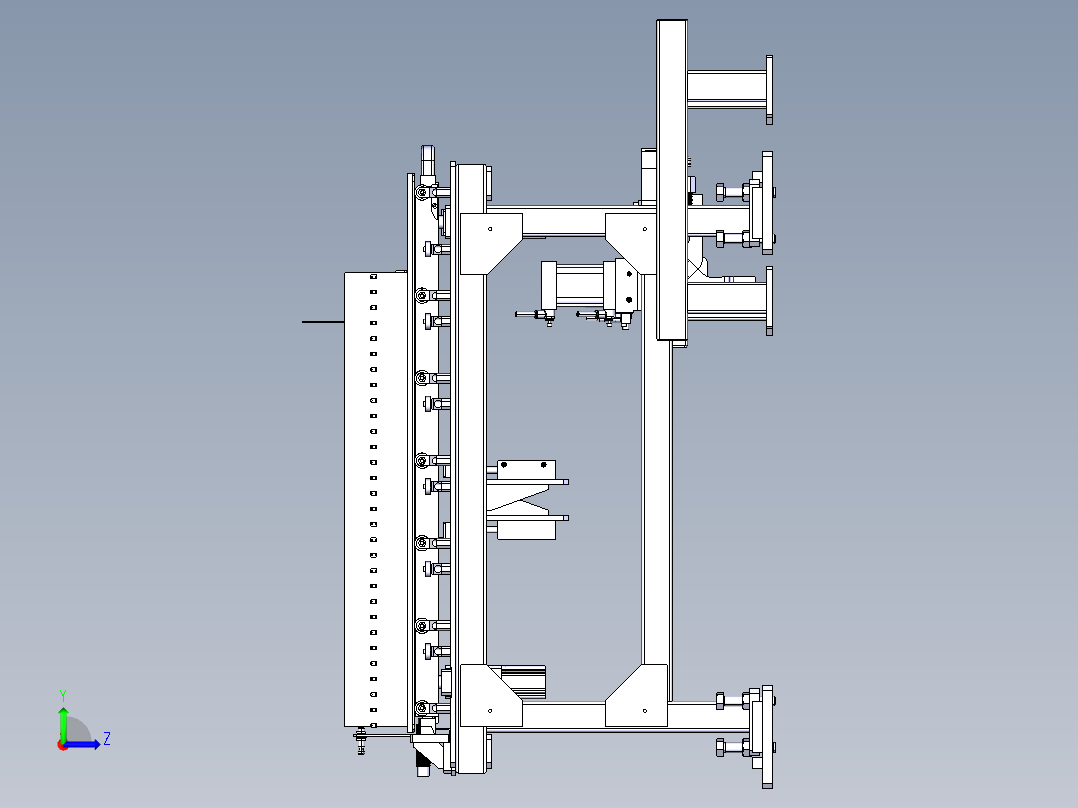 侧板定位工装储存台左视图