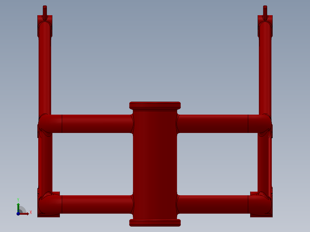 摩托车车架前视图