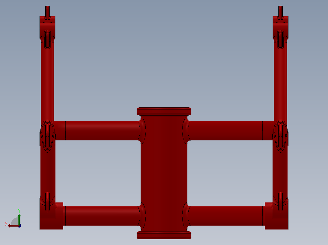 摩托车车架后视图