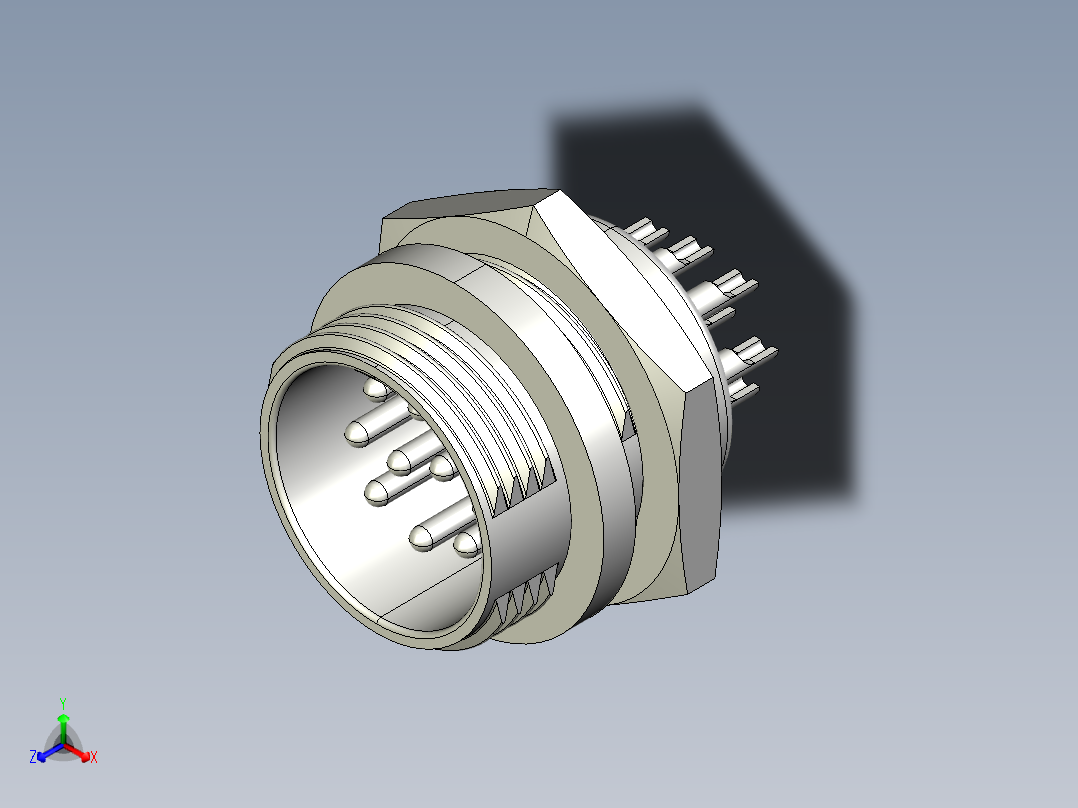 航空插头(7)正等轴测图