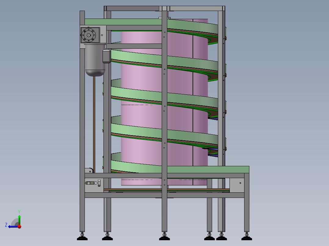 网带螺旋机sw16可编辑右视图