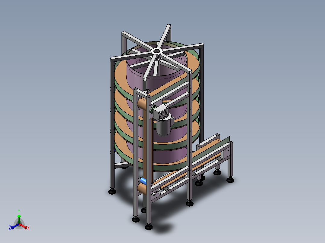 网带螺旋机sw16可编辑正等轴测图