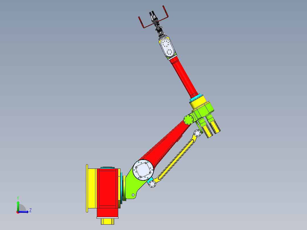 抓取搬运机械手机械臂sw21可编辑左视图