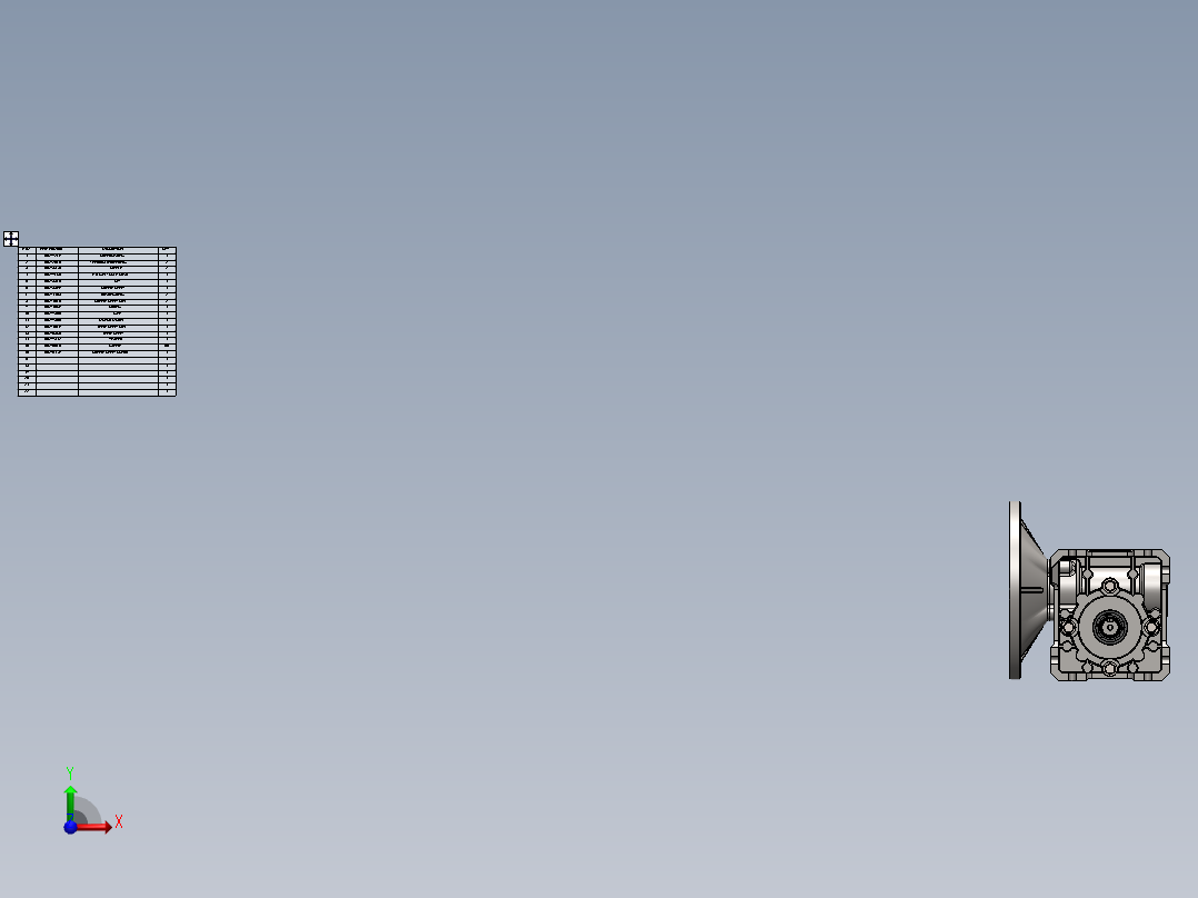 蜗轮蜗杆齿轮箱3D图纸 solidworks设计 附STEP IGS前视图