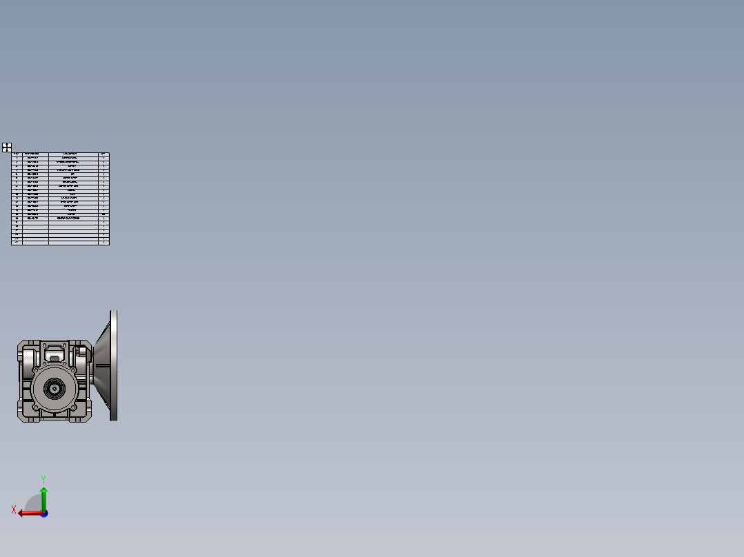 蜗轮蜗杆齿轮箱3D图纸 solidworks设计 附STEP IGS后视图