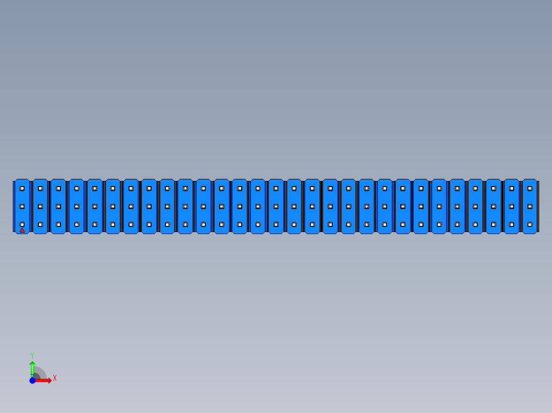 彩色公头100mil（2.54mm）系列-DS1021_blue_3x29p_100mil_Type1_rev1.0前视图