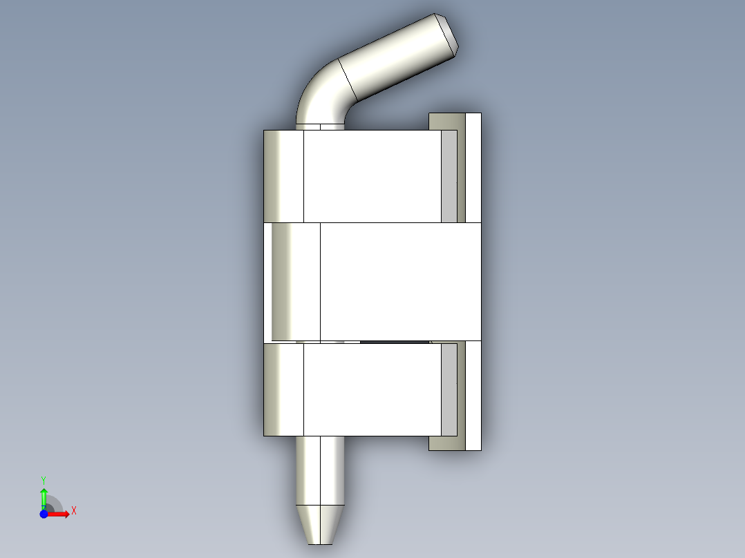 梢型鉸鏈(C)PLH-3D多系列多零件图纸模型前视图
