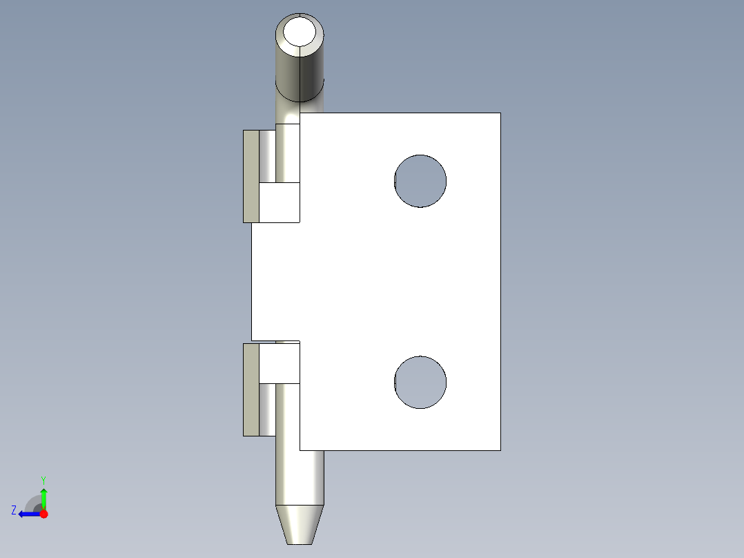 梢型鉸鏈(C)PLH-3D多系列多零件图纸模型右视图