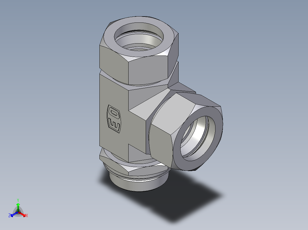 卡套式工业通用硬管接头EO_Adjustable_locknut_run_tee_LEE35LMORCF