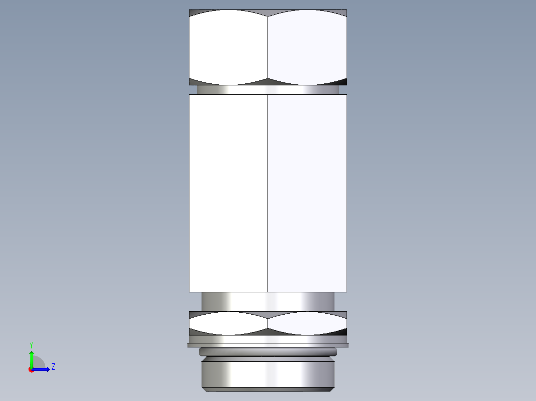 卡套式工业通用硬管接头EO_Adjustable_locknut_run_tee_LEE35LMORCF左视图
