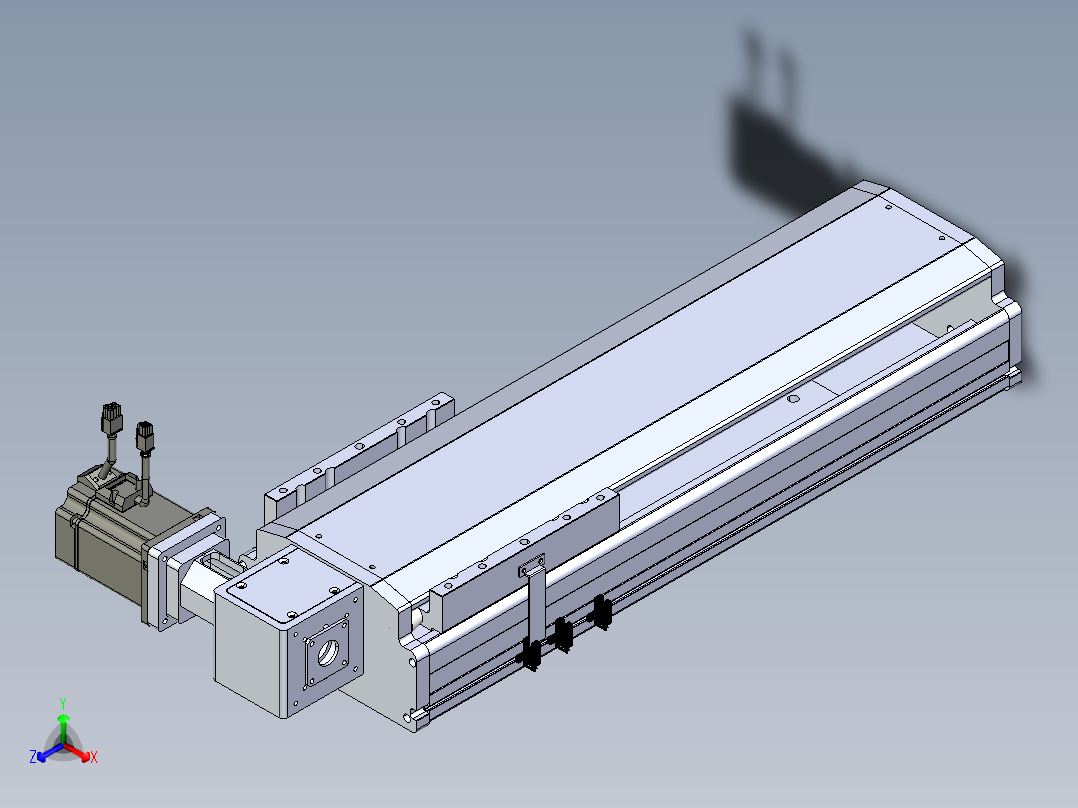 东锦同步带传动-直线滑台模组DH210B-L150-S350-BL-P750W-C3正等轴测图