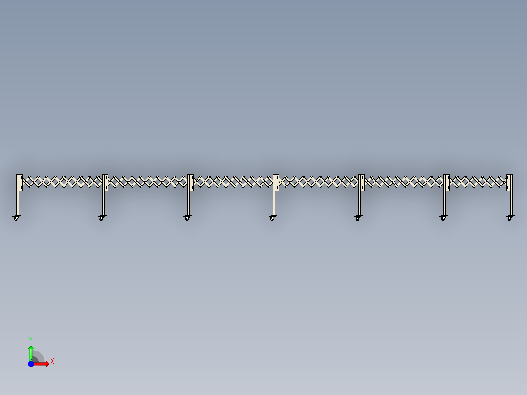 柔性滚筒输送机flexible-roller-conveyor-stp前视图
