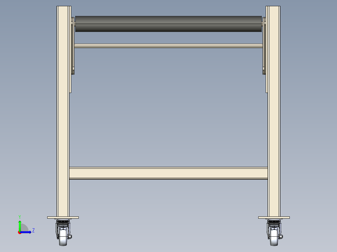 柔性滚筒输送机flexible-roller-conveyor-stp左视图