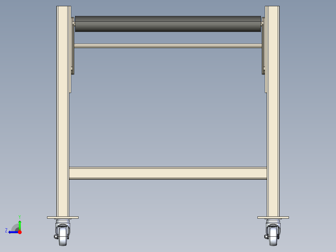 柔性滚筒输送机flexible-roller-conveyor-stp右视图