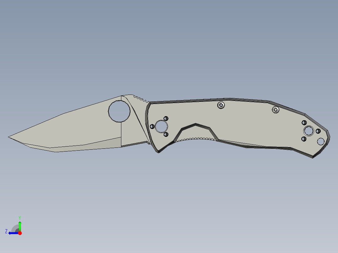 Spyderco 折叠刀右视图