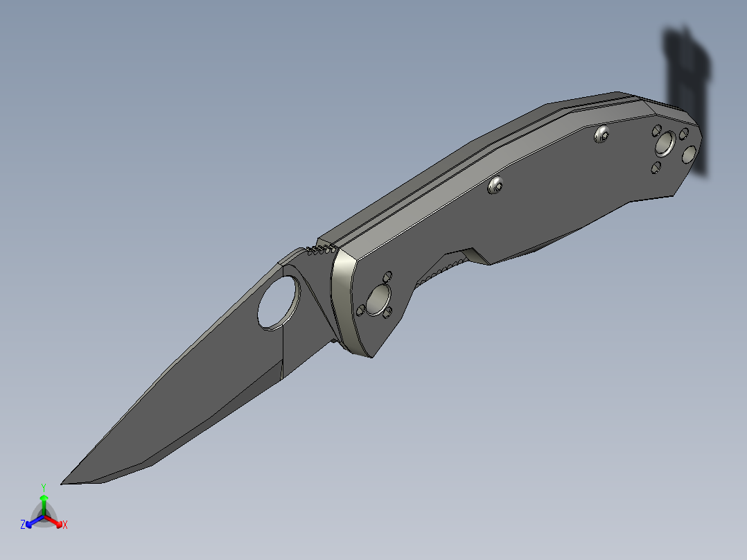 Spyderco 折叠刀正等轴测图