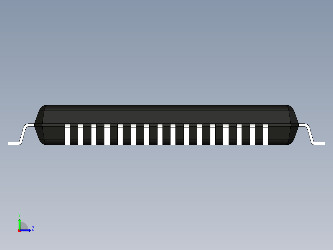 元器件3D封装LQFP-64-182左视图