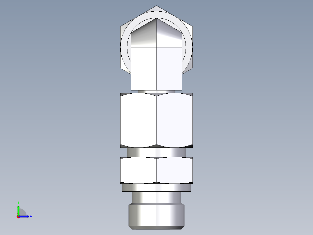 卡套式工业通用硬管接头EO_Assembled_adjustable_standpipe_elbow_EVW14SR71左视图