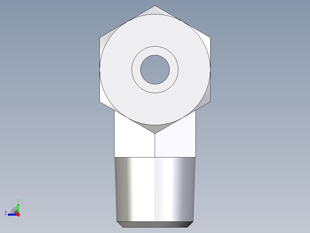 卡套式工业通用硬管接头EO_Male_stud_run_tee_TE08SRCF右视图