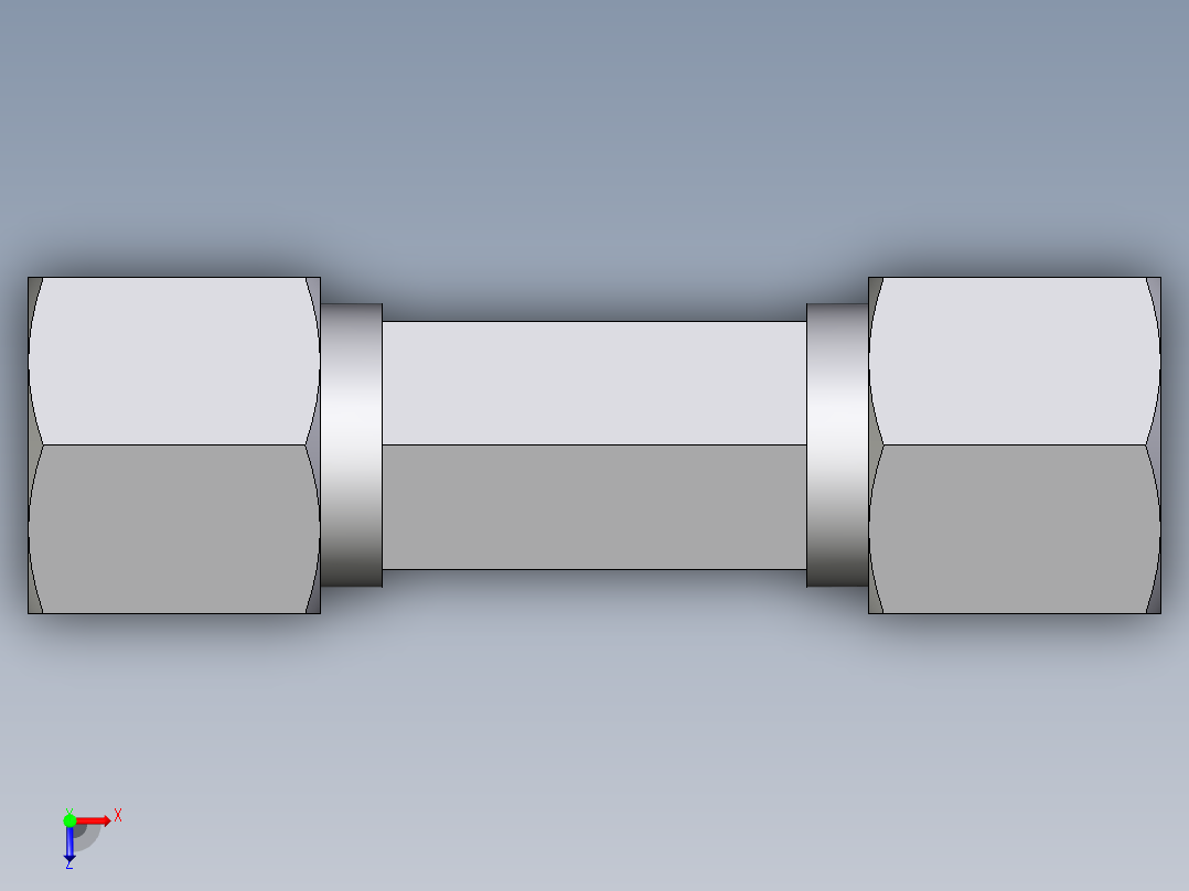 卡套式工业通用硬管接头EO_Male_stud_run_tee_TE08SRCF俯视图