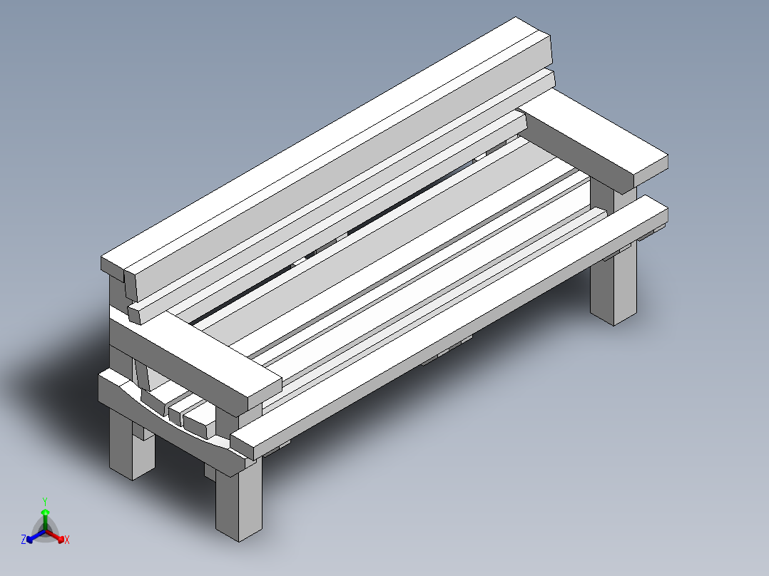 长椅正等轴测图