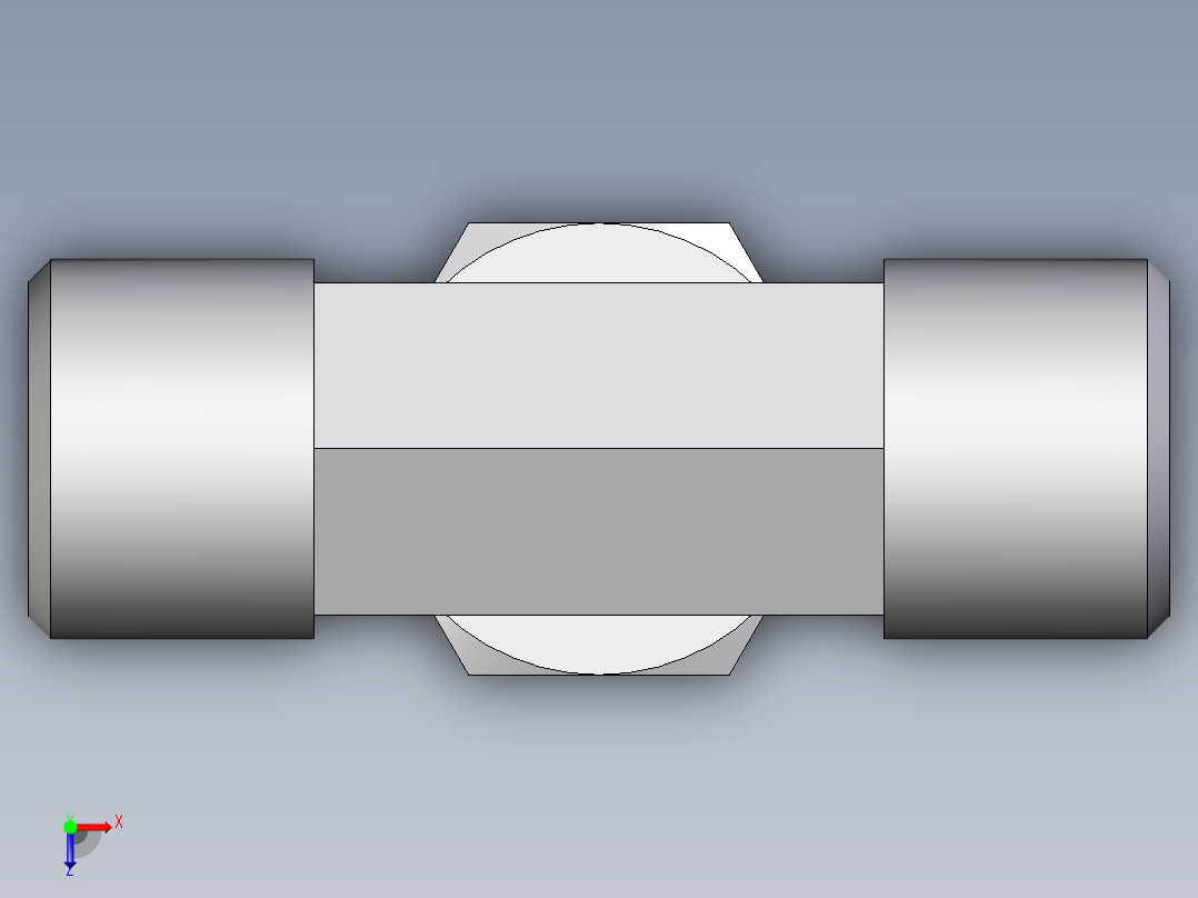 卡套式工业通用硬管接头EO_Assembled_adjustable_standpipe_branch_tee_EVT08SROMD71俯视图
