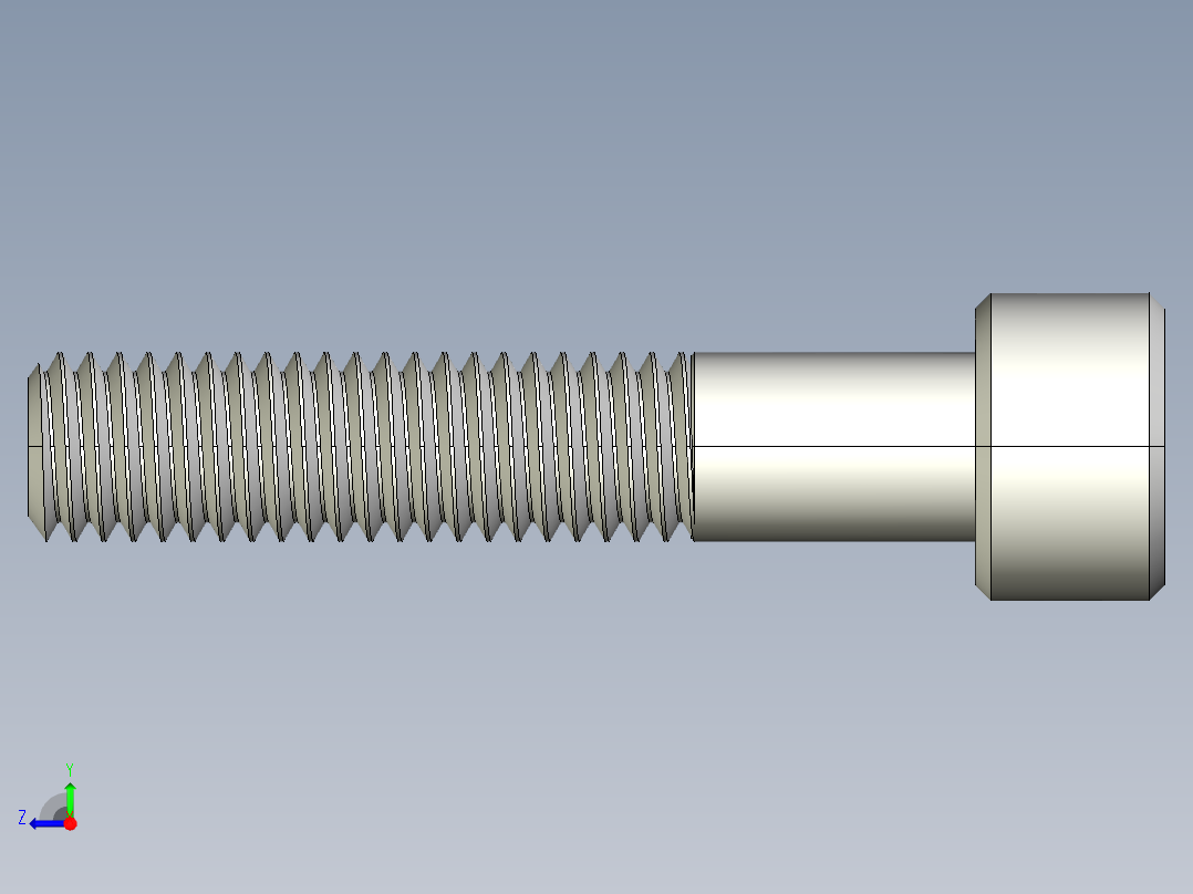 M8 x 1.25mm Thread 40mm LONG SOCKET HEAD CAP SCREW.IGS右视图