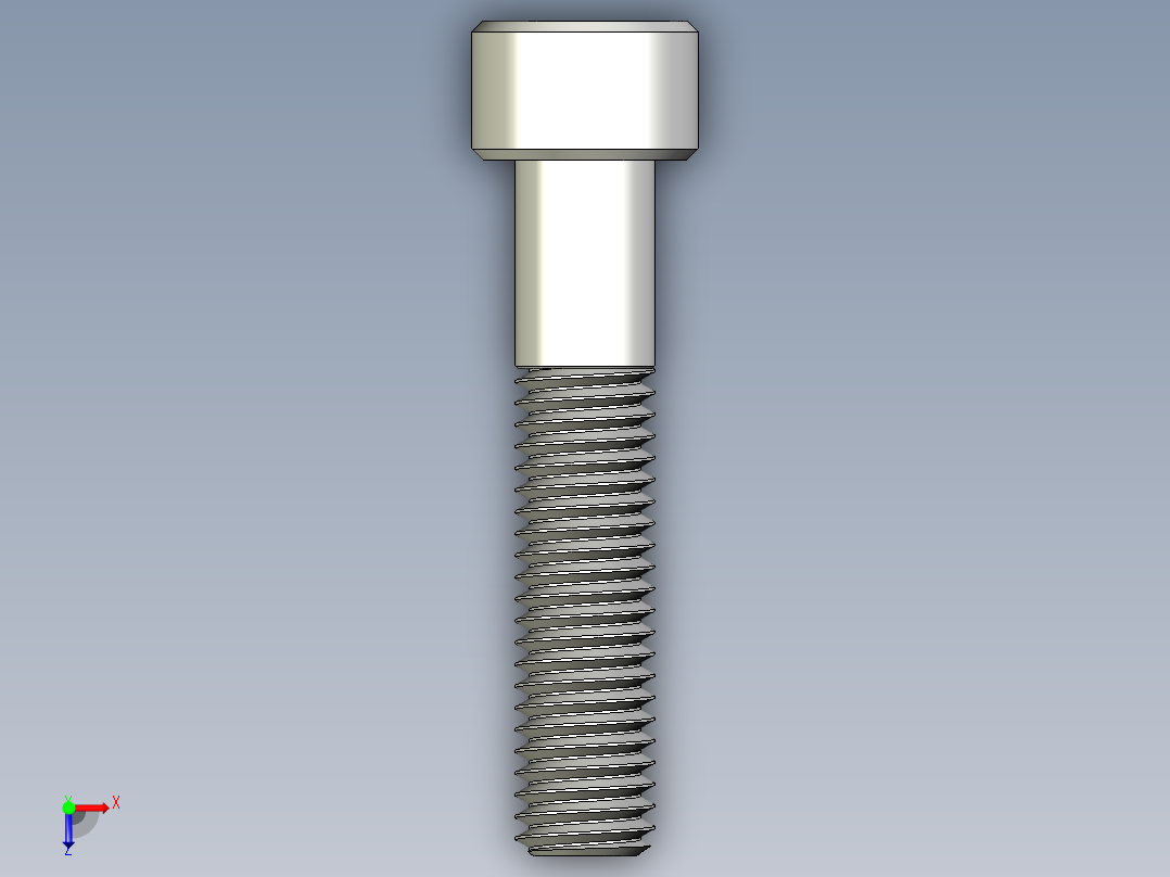 M8 x 1.25mm Thread 40mm LONG SOCKET HEAD CAP SCREW.IGS俯视图