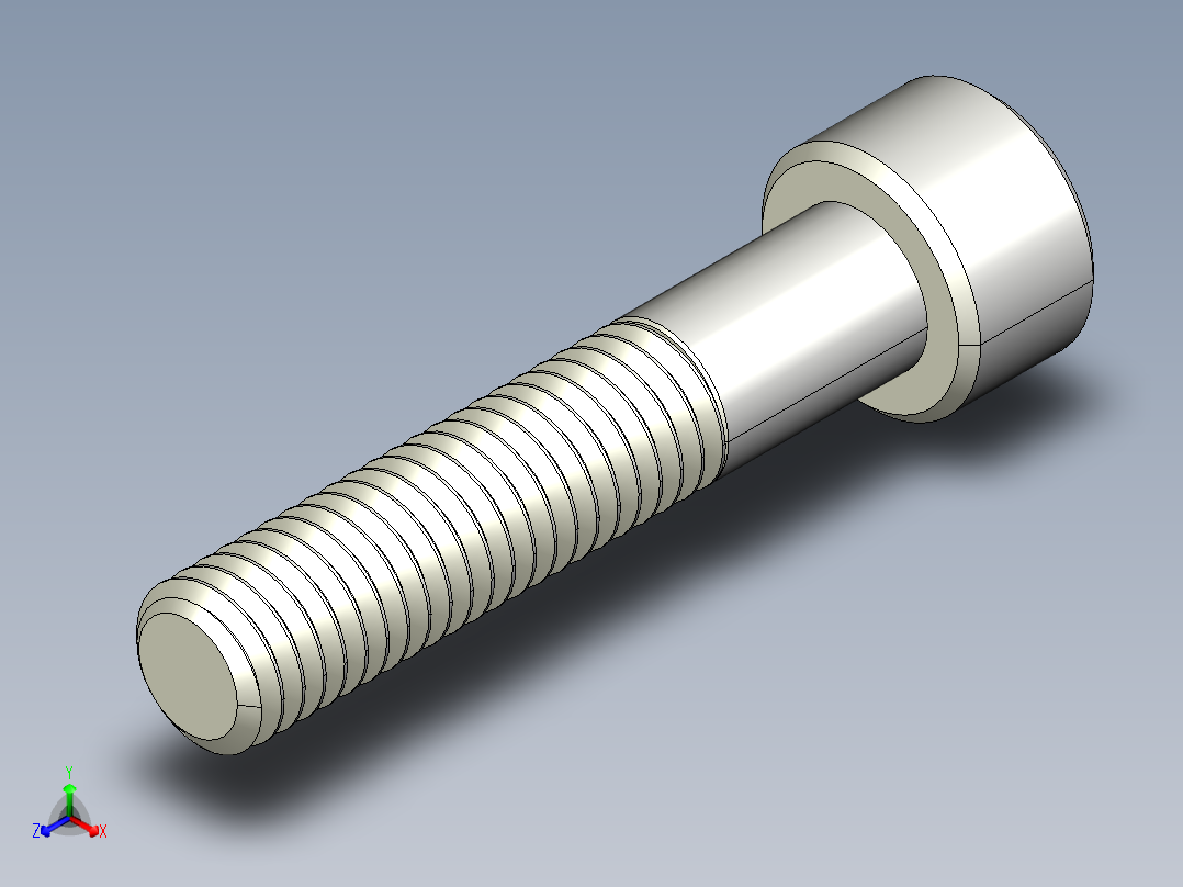 M8 x 1.25mm Thread 40mm LONG SOCKET HEAD CAP SCREW.IGS正等轴测图