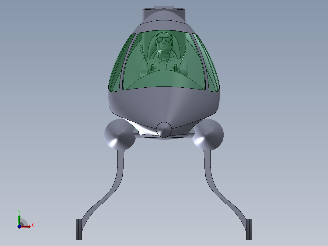 概念直升飞机前视图